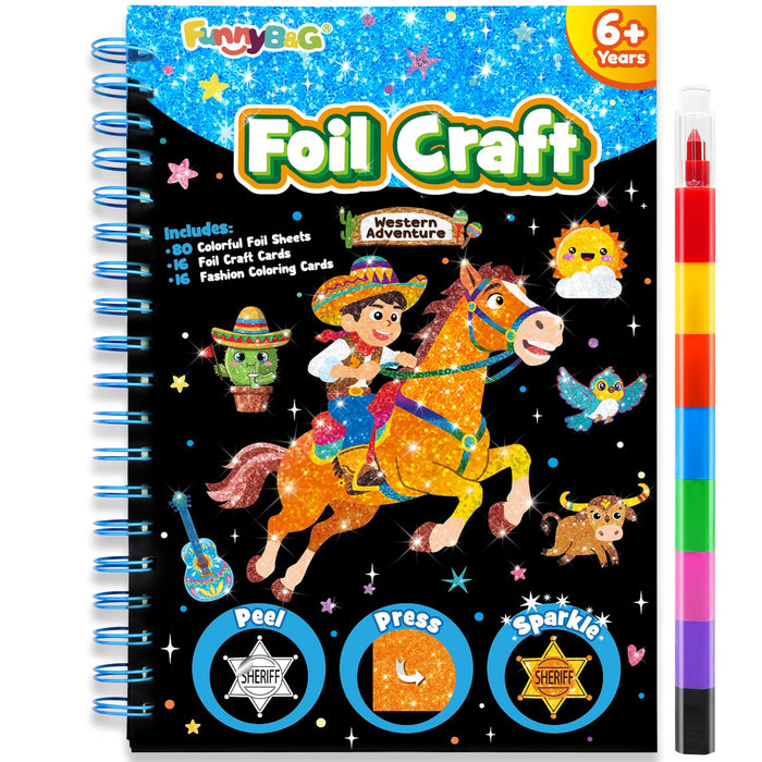 FUNNYB&G Foil Art Craft Kit for Kids（Western Adventure）