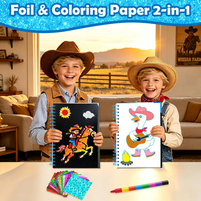 FUNNYB&G Foil Art Craft Kit for Kids（Western Adventure）