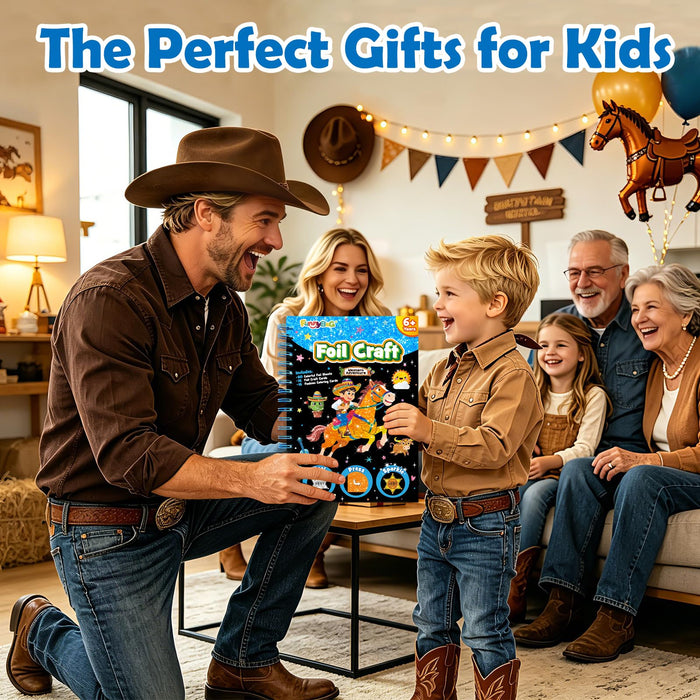 FUNNYB&G Foil Art Craft Kit for Kids（Western Adventure）