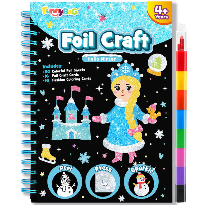 FUNNYB&G Foil Art Crafts for Kids Ages 4-8(Winter)