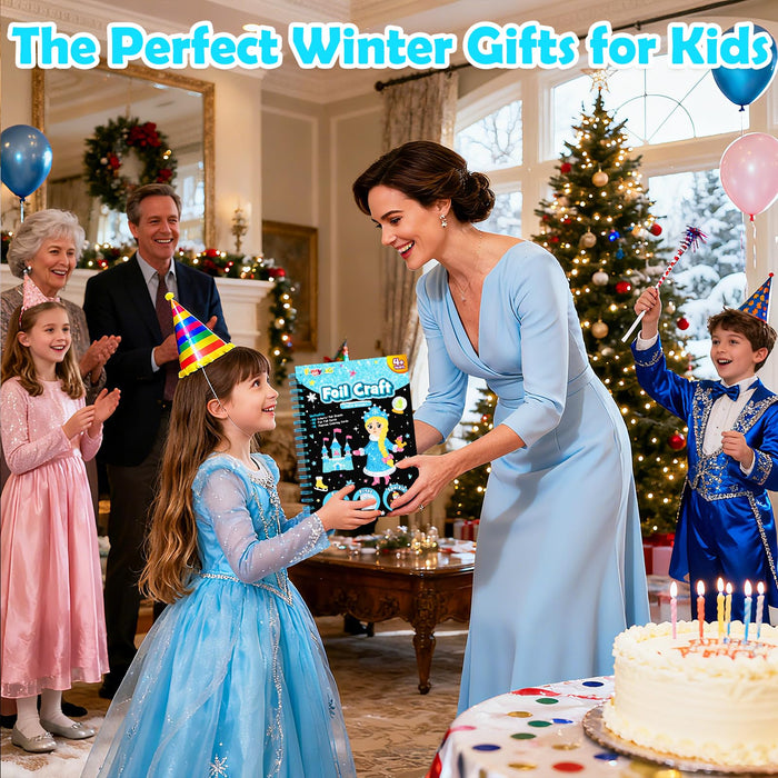 FUNNYB&G Foil Art Crafts for Kids Ages 4-8(Winter)