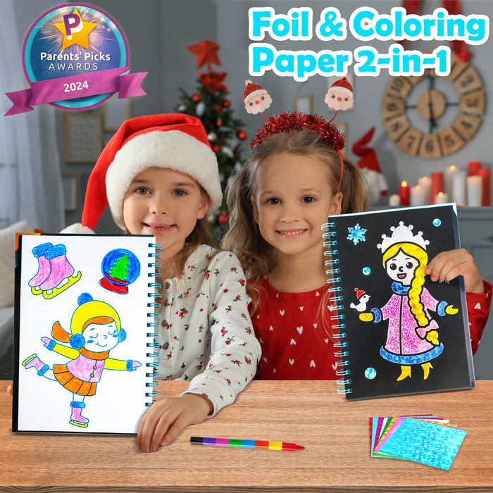 FUNNYB&G Foil Art Crafts for Kids Ages 4-8(Winter)