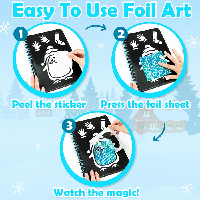 FUNNYB&G Foil Art Crafts for Kids Ages 4-8(Winter)