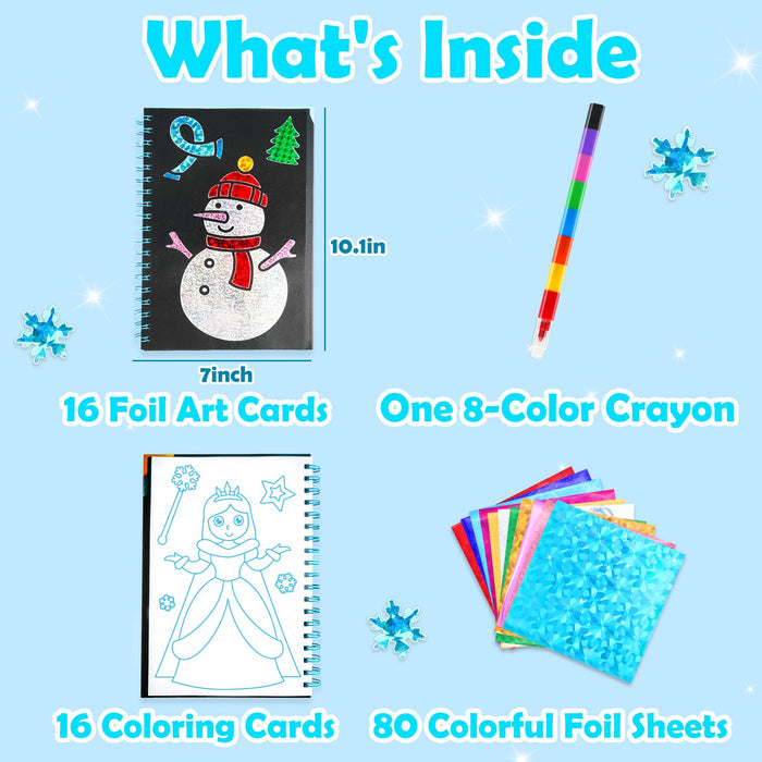 FUNNYB&G Foil Art Crafts for Kids Ages 4-8(Winter)