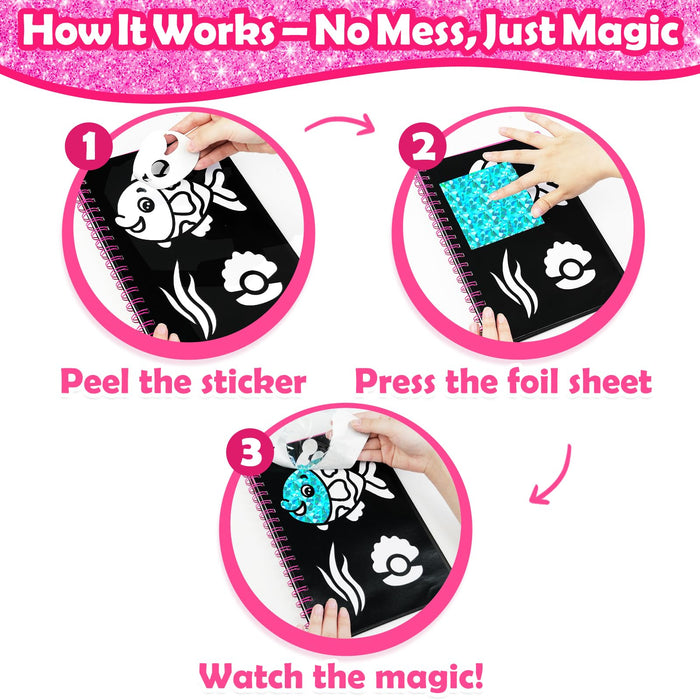 FUNNYB&G Foil Art Craft Kit for Girls 4-10 Years Old（Cute Pet）
