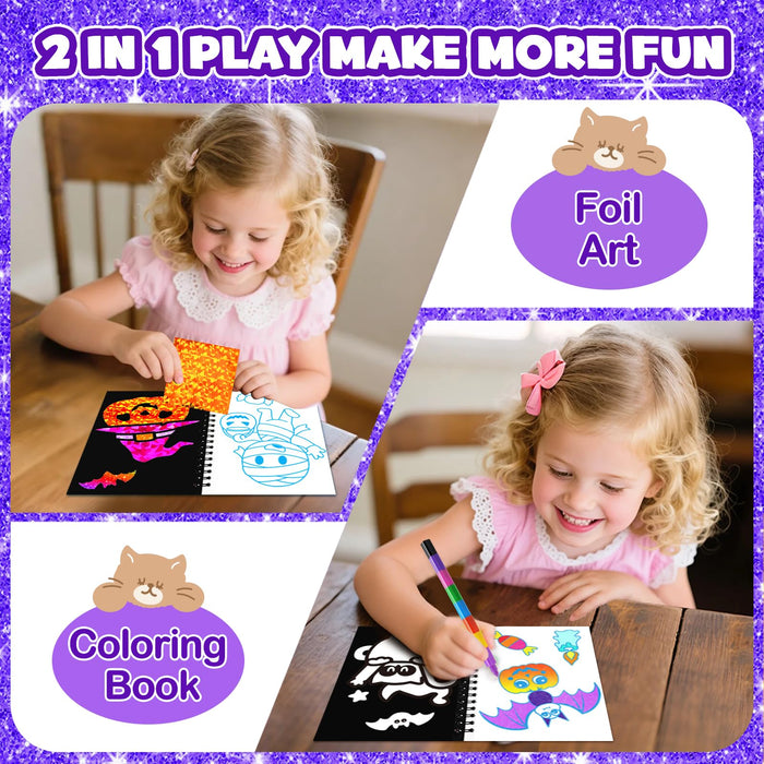 FUNNYB&G 24 Pack Foil Art Party Favors for Kids (Halloween)