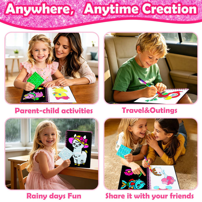 FUNNYB&G Foil Art Craft Kit for Girls 4-10 Years Old（Cute Pet）