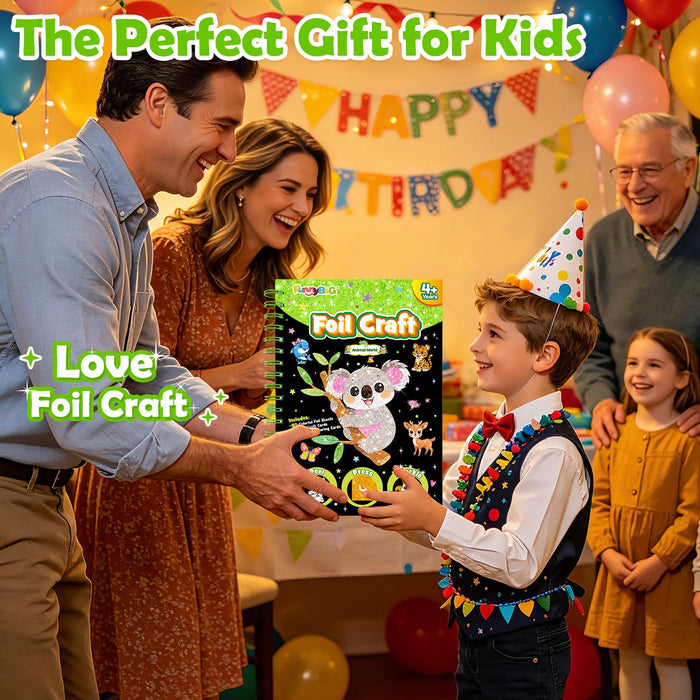 FUNNYB&G Foil Art Craft Kit for Kids 4-10 Years Old(Animal World)