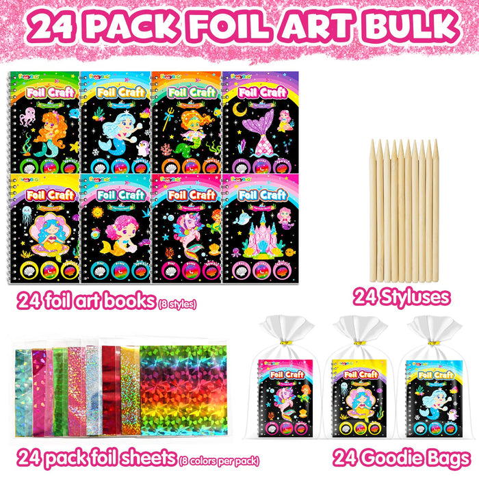 FUNNYB&G Foil Art Party Favors for Kids(Mermaid)